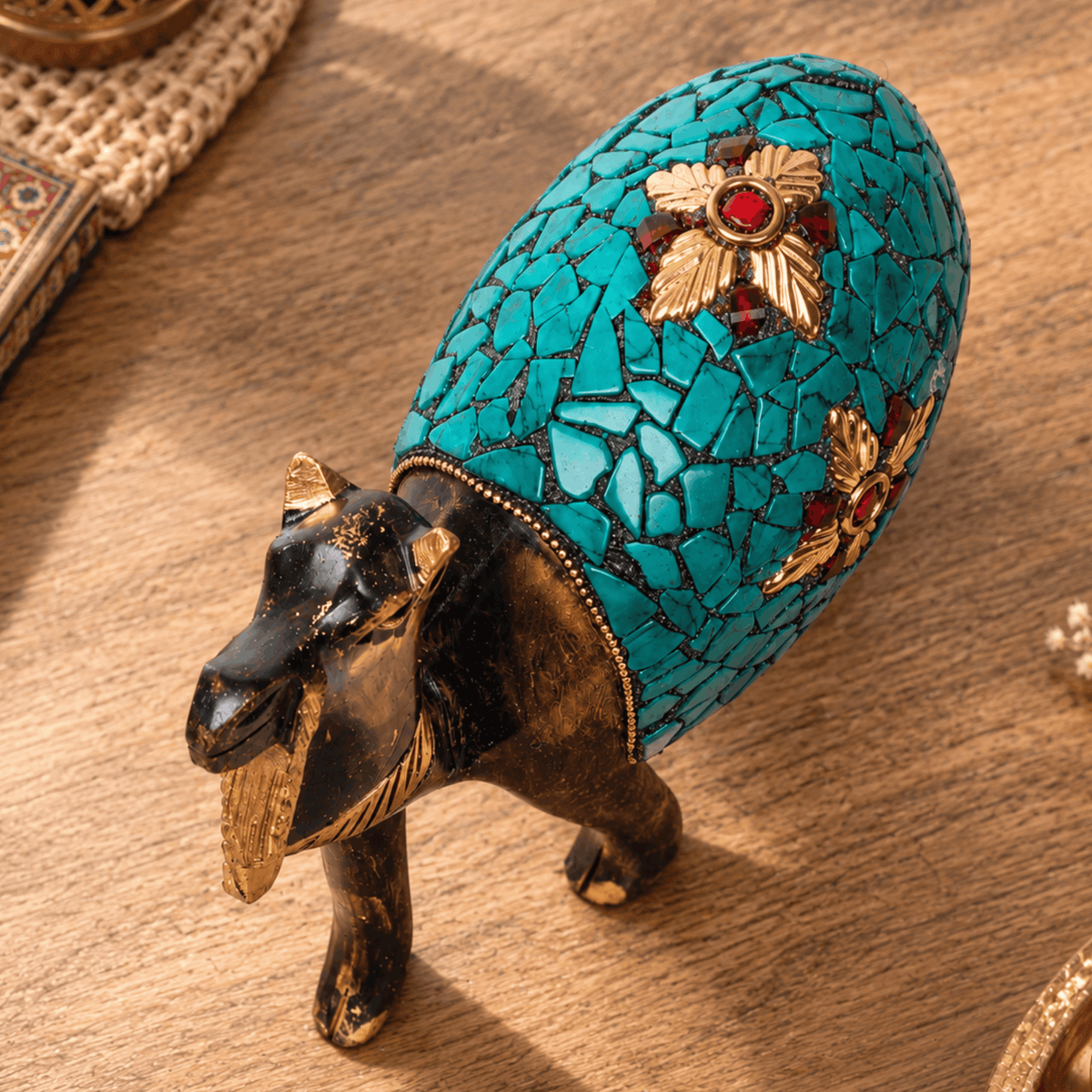 Blue Wooden Camel Set