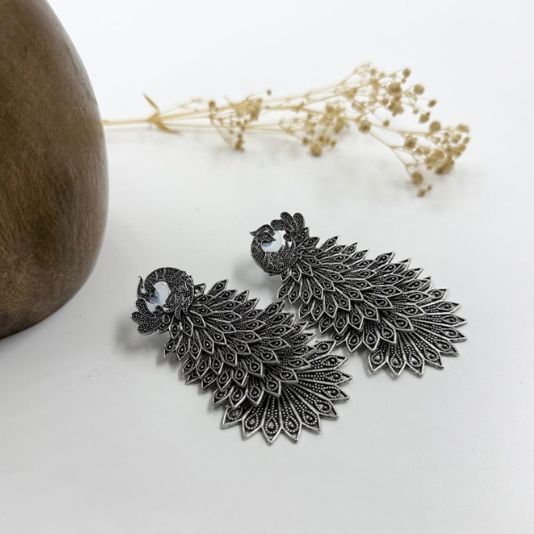 Silver Plated Peacock Earings