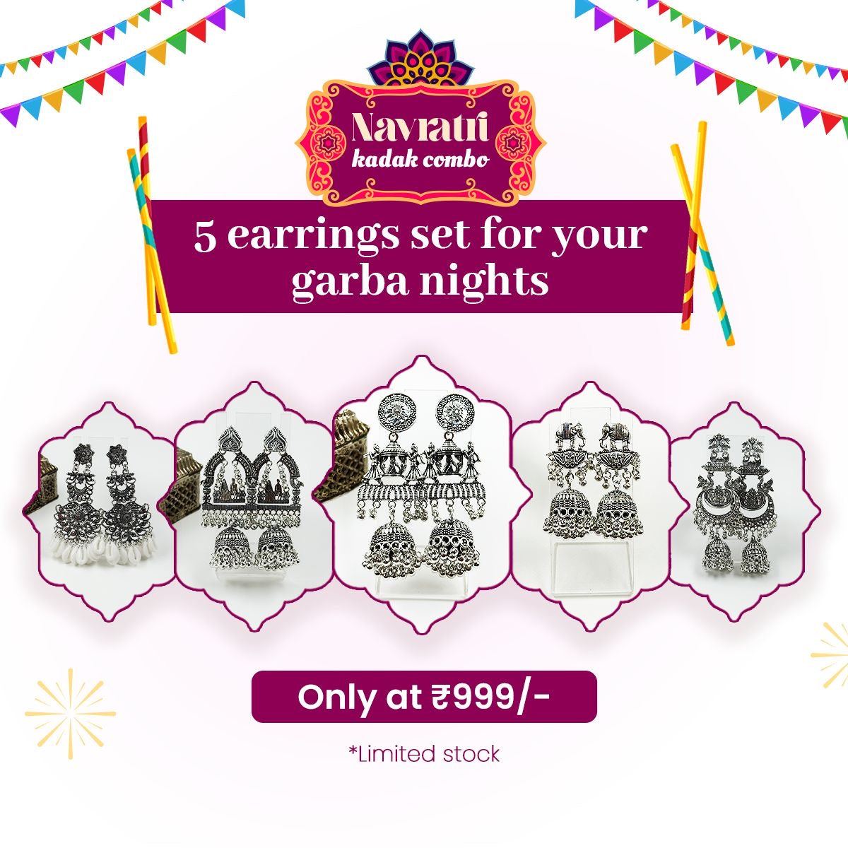 Navratri Jabardast Earrings Combo