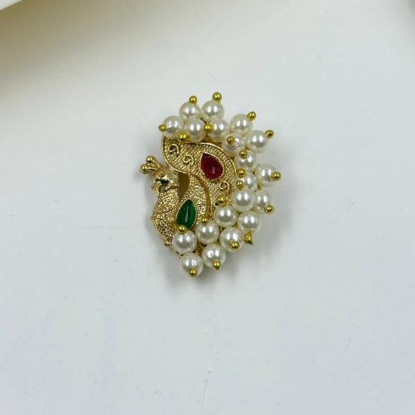 Pearl Cluster Peacock Nath/Nose Pin