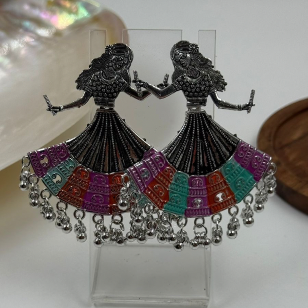 Ekdum Solid Navratri Oxidised Earrings Combo