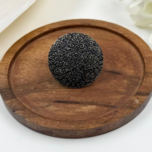 Midnight Mandala Oxidised Statement Ring