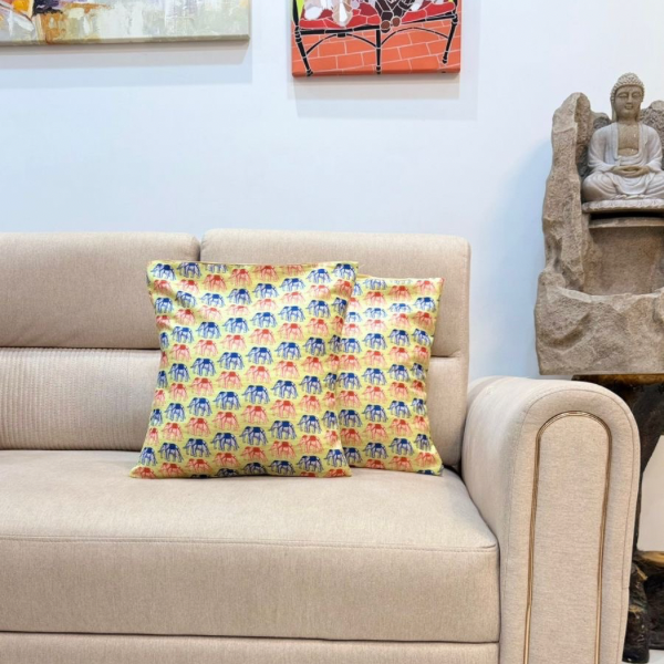 Colourful Elephant Print Cushion Covers - Ethnic Charm