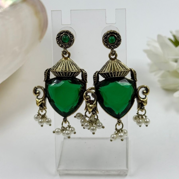 Emerald Royale Vintage Dangler Earrings