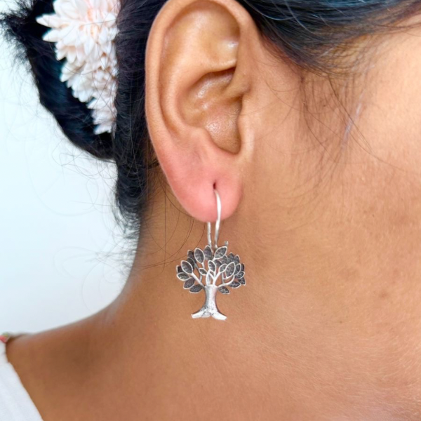 Oxidized Tree Shaped Earring drops