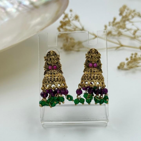 Divine Heritage Jhumkas with Dual Beads