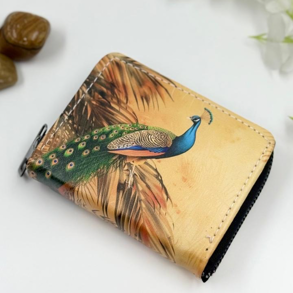 Peacock Grace Golden Beige Wallet
