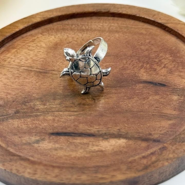 Oxidized Turtle Ring