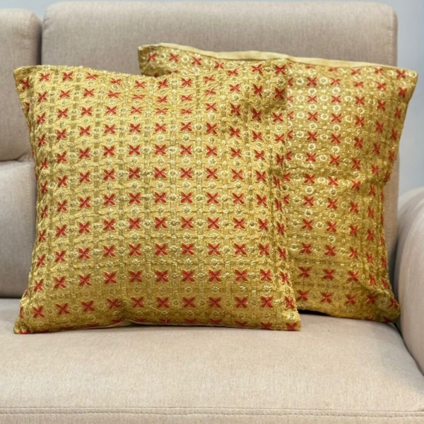 Elegant Geometric Pattern Cushion Covers - Traditional Charm with Modern Twist
