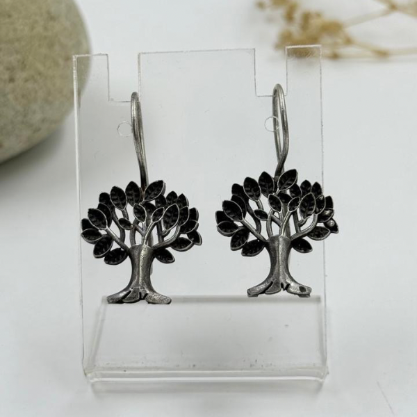Oxidized Tree Shaped Earring drops