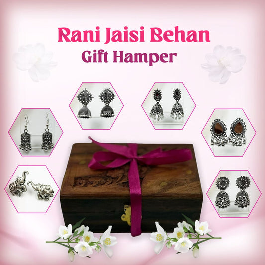 Bohemian Bliss: Oxidized Silver Earring Gift Box