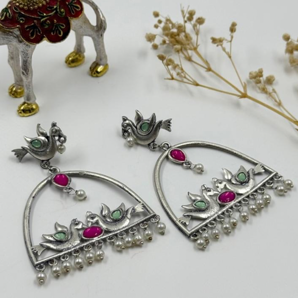 Adorable Silver Bird Earring 2