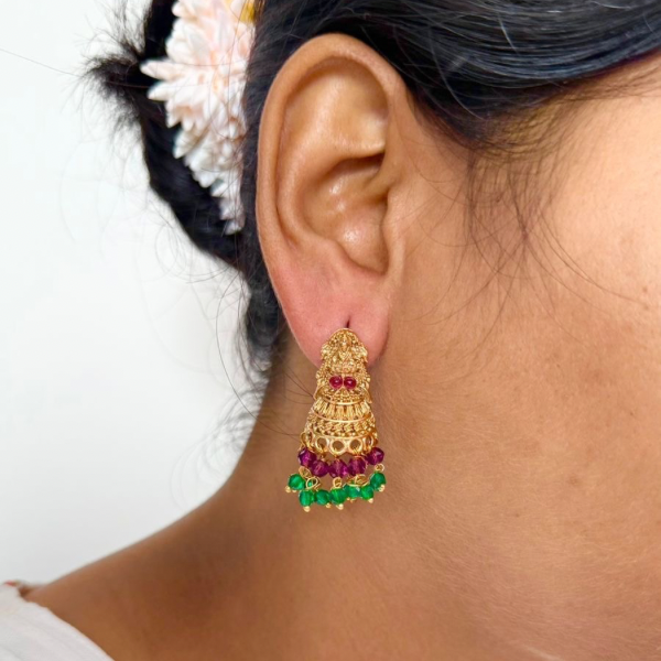 Divine Heritage Jhumkas with Dual Beads