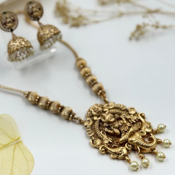 Divine GajLakshmi – Royal Temple Necklace Set