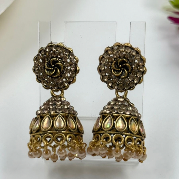 Vintage Floral Jhumka Earrings