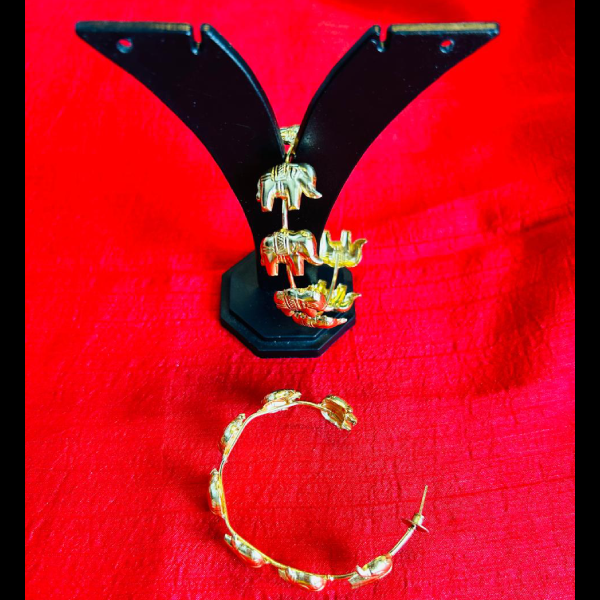 Majestic Elephant Golden Hoop Earrings