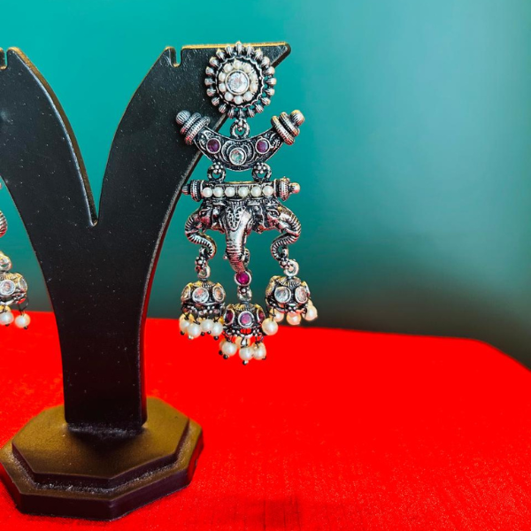 The Ganeshji Motif Jhumkas