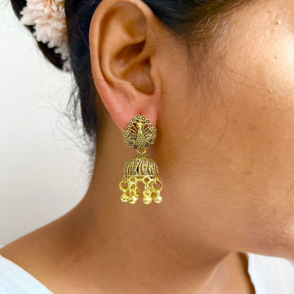 Golden Dome Jhumkas