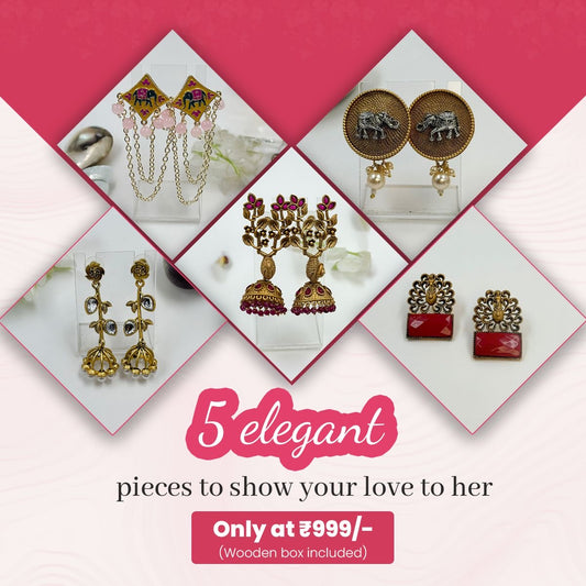 Grace in Every Detail – 5-Piece Elegant Earrings Set For Her