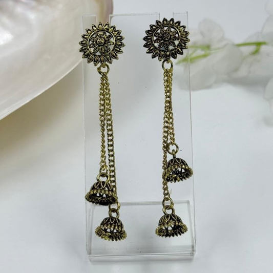Antique Gold Charm Dangler Jhumkas