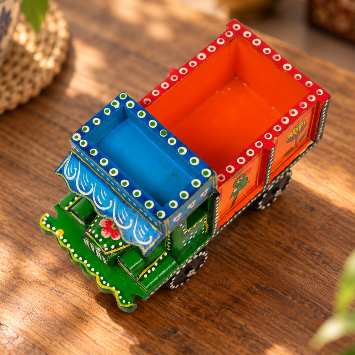 Multicolour Handpainted Truck Showpiece for Decor