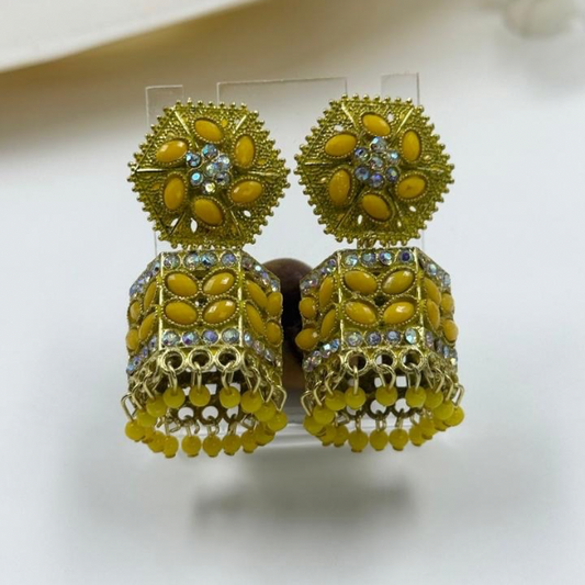 Marigold Yellow Jhumka Earrings