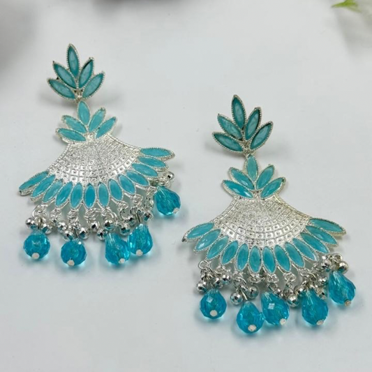 Elegant Blue Statement Earrings