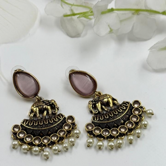 Charming Elephant Dangler Earrings - A Symbol of Grace & Strength 2