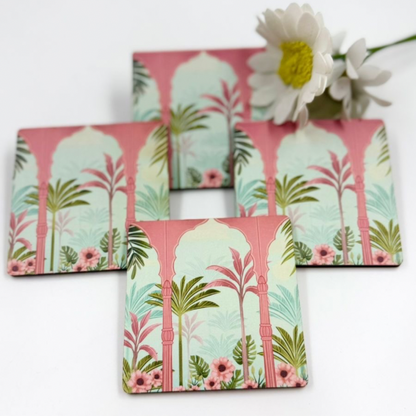 Desert Bloom Pink Coasters (Set of 4)