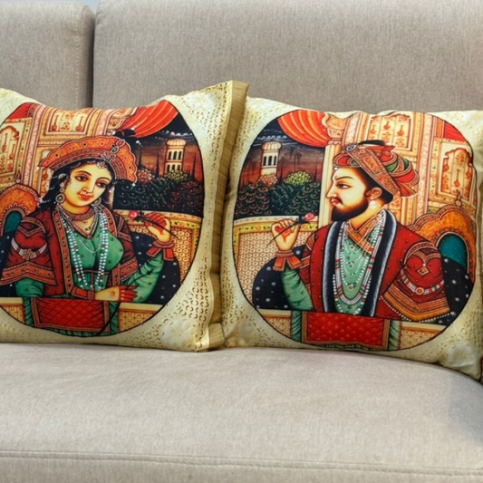 Royal Heritage: King and Queen Rectangular Cushion Covers