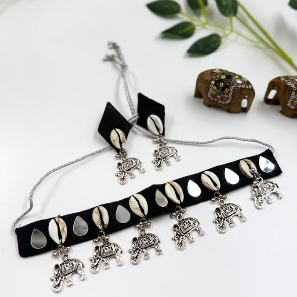 Elephant & Cowrie Choker Set