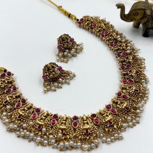 Royal Ruby Rhapsody – Temple Treasure Necklace Set