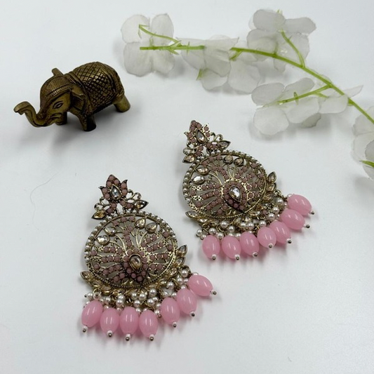 Dreamy Peacock Chandbali - Blush Bloom