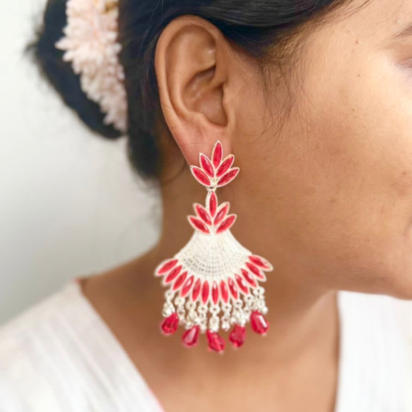 Ethnic Glam Red Earrings