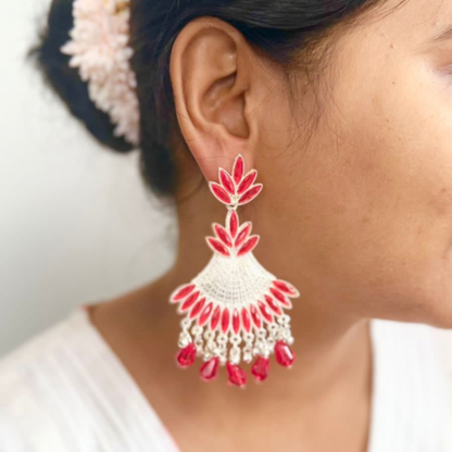Ethnic Glam Red Earrings