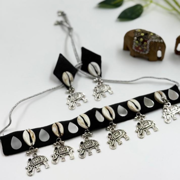 Elephant & Cowrie Choker Set