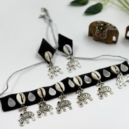 Elephant & Cowrie Choker Set