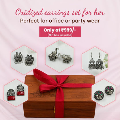 Oxidized Charm Earring Set – 5 Styles in 1 Box