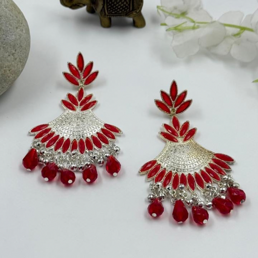 Ethnic Glam Red Earrings