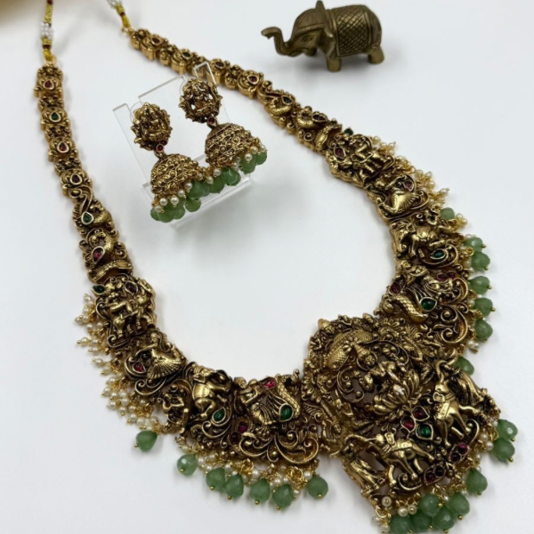 Classic Temple Charm Set - Green  beads Temple Inspired