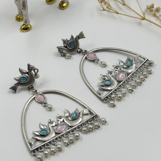 Adorable Silver Bird Earring 1