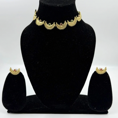 Festive Glam: Choker Necklace & Potli Pouch Combo