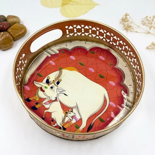 Elegant Tray with Pichwai Design