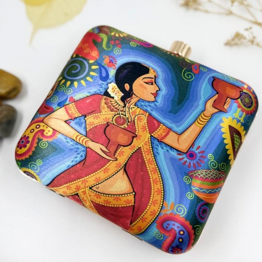 The Dancing Lady Printed Clutch