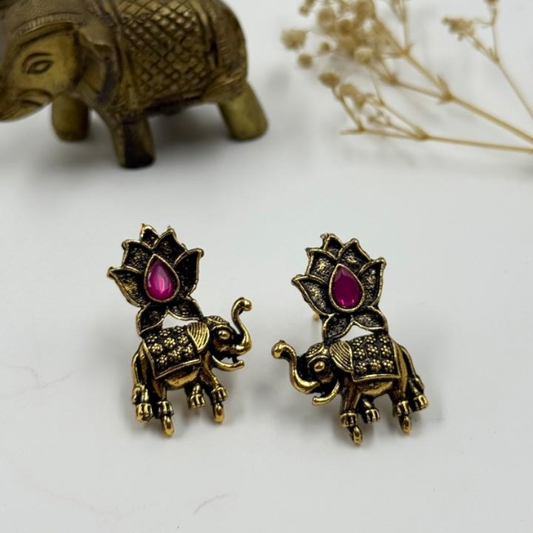 Lotus Royale – Elephant Charm Earrings (Gulaabi) 7