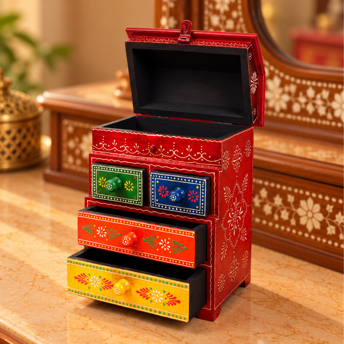 Rang Mahal Vanity Box | Colourful Rajasthani Storage