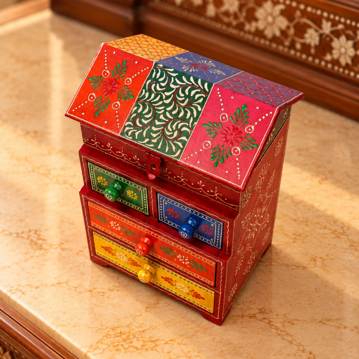 Rang Mahal Vanity Box | Colourful Rajasthani Storage