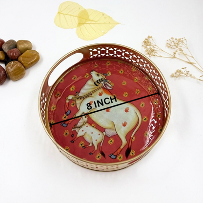 Elegant Tray with Pichwai Design