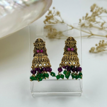 Divine Heritage Jhumkas with Dual Beads