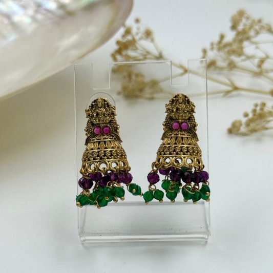 Divine Heritage Jhumkas with Dual Beads